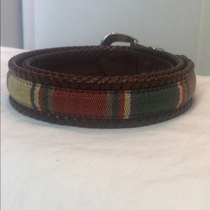 Brighton Leegin Santos Leather Fabric Taper Belt
